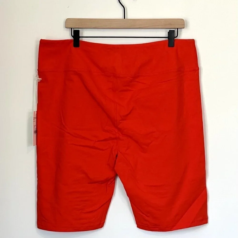 NWT MATE the Label Red Organic Stretch Biker Short - Size 3X